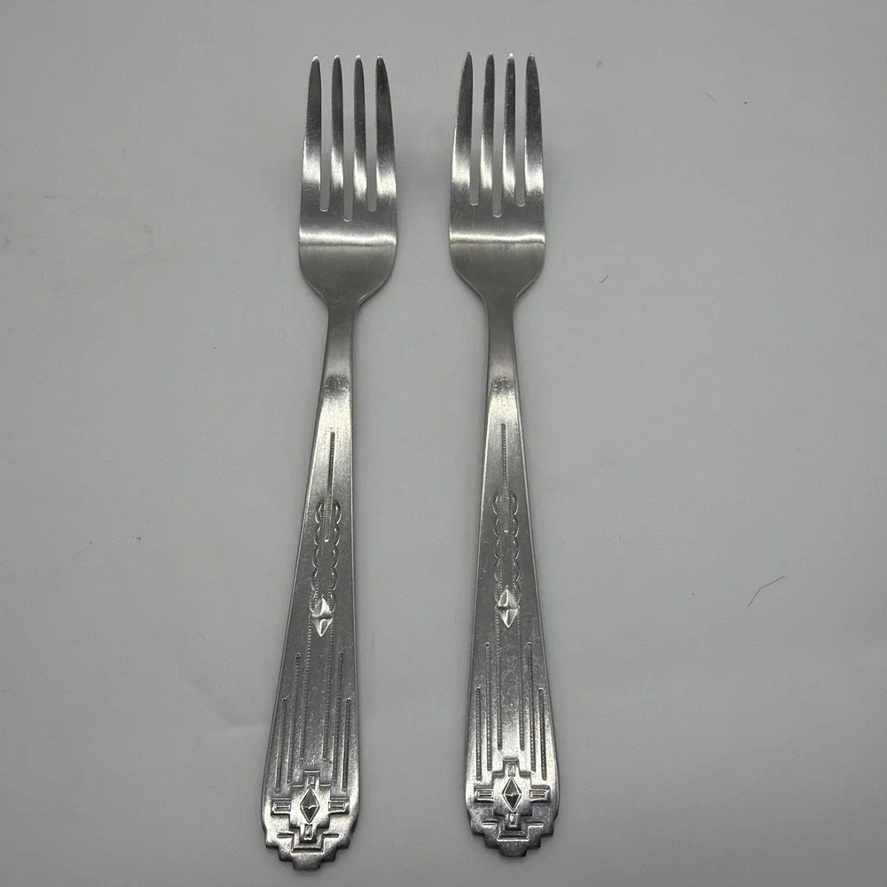 Zia International INSZIA1 Dinner Fork 1847 Rogers Brothers Stainless Steel 2 Lot